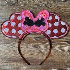 Disney Valentine’s Love Pink and Red Polka Dot Mouse Ear Headband